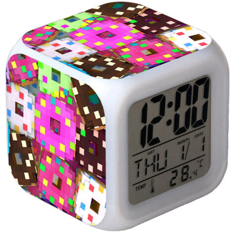 Digitaler Multifunktionswecker Minecraft-Wecker LED-Edition