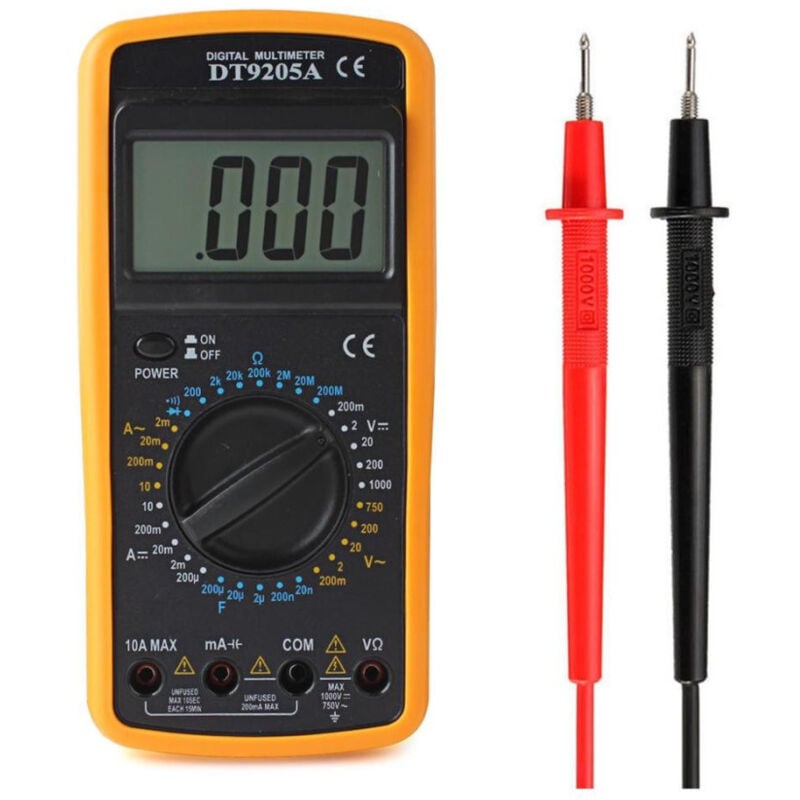 Image of Trade Shop Traesio - Trade Shop - multimeter multimetro digitale pro tester mit DT9205A cavi -