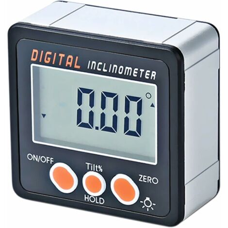 Digitaler Neigungsmesser 0–360° - Elektronischer Winkelmesser - Gehäuse aus Aluminiumlegierung - Digitaler Winkelmesser - Magnetfuß (kabellos)