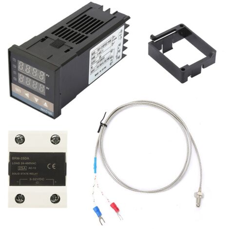 Digitaler PID-Thermostat mit REX-C100 + 1 m Thermoelement Typ K + 25 A SSR-Relais