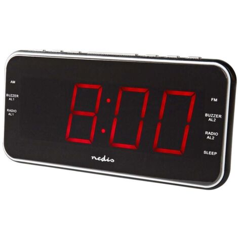 Digitaler radiowecker led anzeige 1x 35 mm audioeingang zeitprojektion amfm schlummerfunktion sleep timer anzahl der alarme 2 schwarz