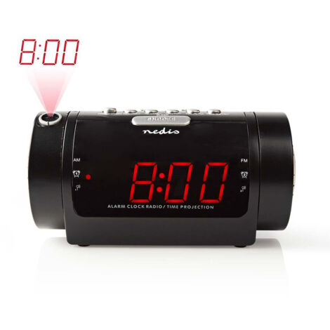 Digitaler radiowecker led anzeige zeitprojektion am fm snooze funktion sleep timer anzahl der alarme 2 schwarz