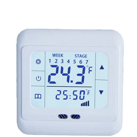 AOUGO Digitaler Raumthermostat, LCD-Touchscreen, Fußbodenheizung für Fußbodenheizung, Warmwasserbereitung, Wandheizung, Wandthermostat