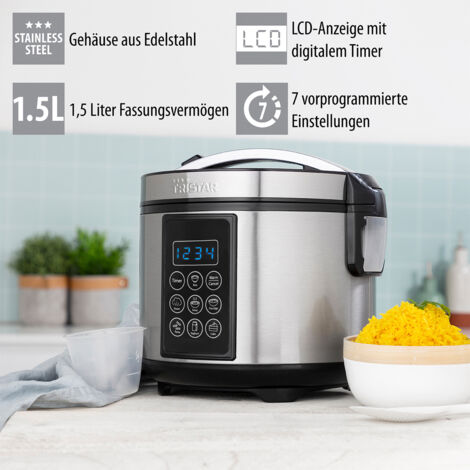 Digitaler Reiskocher & Multikocher, 1,5 l, Warmhaltefunktion, 500 W
