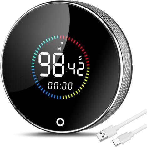 Digitaler Timer Küchentimer Digital LED Farbiger Bildschirm Küchentimer Magnetisch 3 Lautstärkemodi Sichtbare Zeit Küchentimer Digital für Kochen Übung Lernen