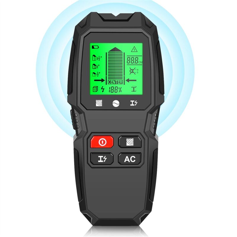 Image of Digitaler Wandmetalldetektor 7 in 1 Handheld Stud Holz AC Draht Kabel Finder Scanner