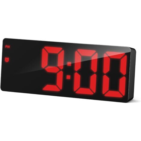 Digitaler Wecker, elektronische Uhr mit 3 Helligkeitsstufen, digitaler Wecker mit Stromversorgung über USB A oder 3 AAA-Batterien (NICHT INKLUSIVE), Schlummerwecker mit Tonsteuerung und LED-Anzeige