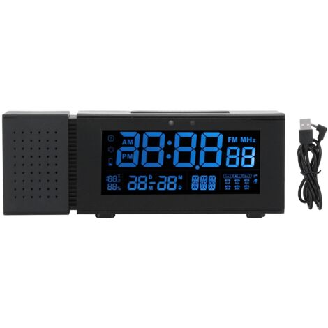 Digitaler Wecker mit LED-Nachtlicht und Bewegungsmelder, 5V USB, Schwarz TS-P30-BK