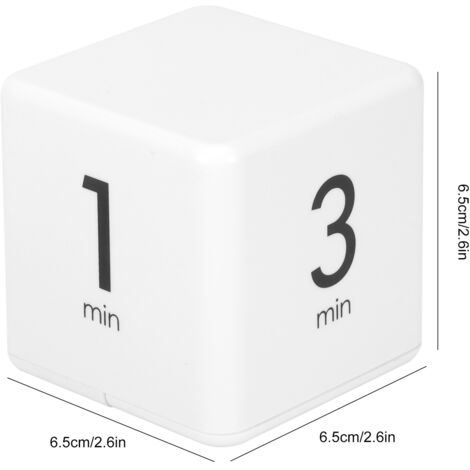Digitaler Würfeltimer mit Schwerkraftsensor und LED-Anzeige für Küche, Haushalt und Büro, 6,5 cm, Metall, AAA-Batterien