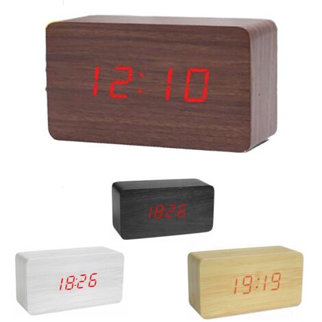 DIGITALERLED-WECKERINHOLZOPTIKMITALARMTONUNDTEMPERATURANZEIGE1295