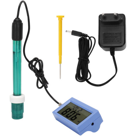 Digitales 2-in-1-Wasserqualitätsmessgerät für pH-Wert und Temperatur in Schwimmbädern, EU-Netzteil 230–240 V