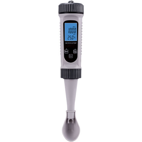 Digitales 4-in-1-Wassermessgerät: Misst Salzgehalt, Dichte und Temperatur. Hochpräziser Messstift für Trinkwasser, Schwimmbäder, Aquarien und Hydrokultur.