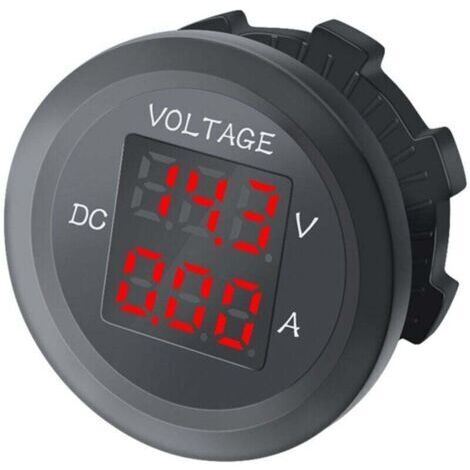 Digitales DC 12V/24V Voltmeter, Doppelamperemeter, wasserdichte rote Spannungsanzeige für Autos und Boote, universell.