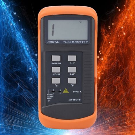 Digitales Einzelsensor-Thermometer, Typ K, mit Sonde – Temperaturmessung -50 bis 1300 °C