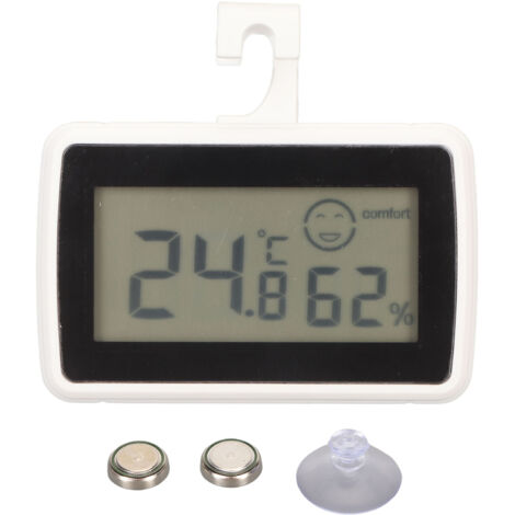 Digitales Hygrometer für den Innenbereich mit emotionaler Anzeige – Präzisionsthermometer fürs Schlafzimmer – Weiß und Schwarz
