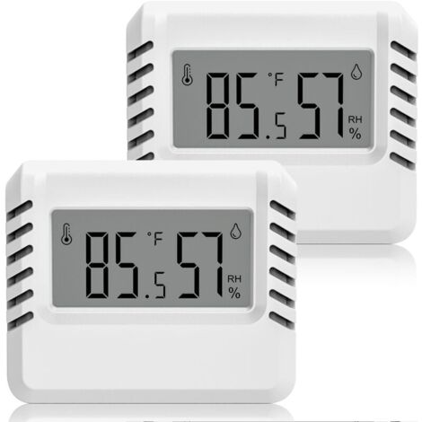 Digitales Hygrometer-Thermometer, 2 Mini-Raumthermometer, großes LCD-Display, Handheld, Min/Max-Aufzeichnung