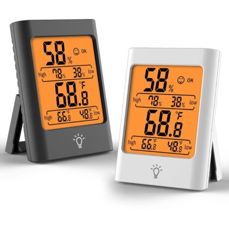 Digitales Hygrometer-Thermometer für den Innenbereich mit Aufzeichnung der maximalen und minimalen Luftfeuchtigkeit und Temperatur
