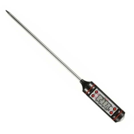 Digitales Küchenthermometer [Sonde] Edelstahl-Schlüsselring, Präzision 0,1 °C, -50 °C bis +300 °C, inklusive AG13-Batterie - Mano
