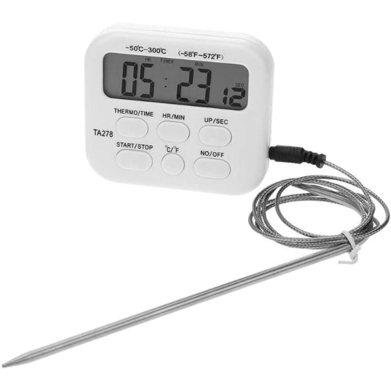 Image of Digitales LCD-Hygrometer-Thermometer, elektronisches Thermometer, Lebensmittelthermometer mit Sonde
