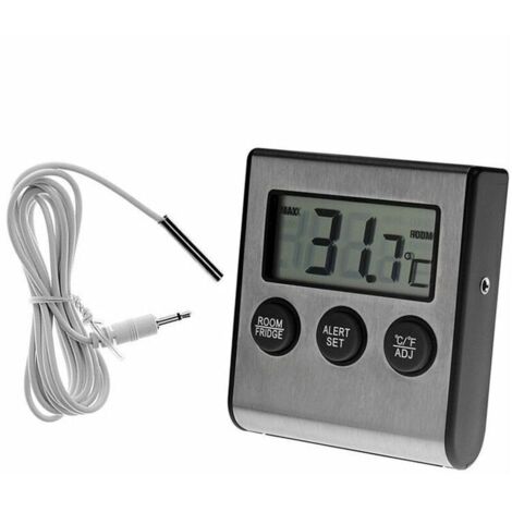 Digitales LCD-Kühlschrankthermometer, magnetisches Kühlschrankthermometer mit Hoch- und Niedrigtemperaturalarm für Kühlschränke und Kühlräume.