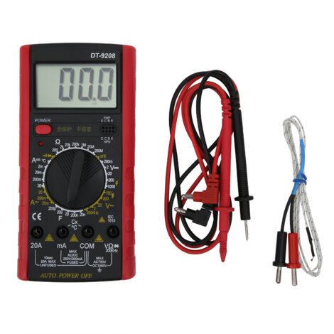 Digitales LCD-Multimeter mit Temperatur- und Frequenzmessung, AC/DC-Voltmeter und Amperemeter, professionelles Elektrowerkzeug