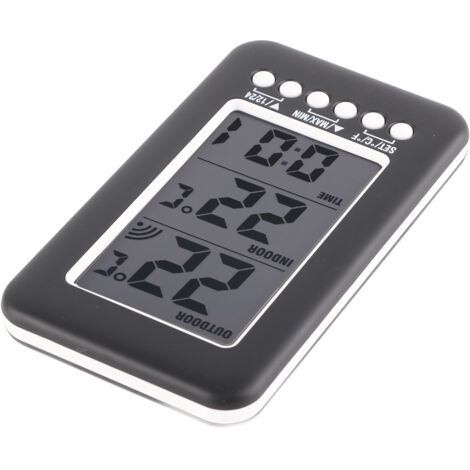 Digitales LCD-Thermometer für den Innen- und Außenbereich mit drahtlosem Sender und Uhr