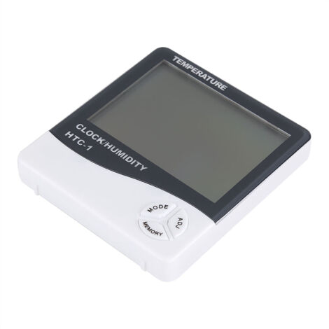 Digitales LCD-Thermometer mit Hygrometer, Uhr und Alarm für den Innenbereich – Misst Temperatur und Luftfeuchtigkeit