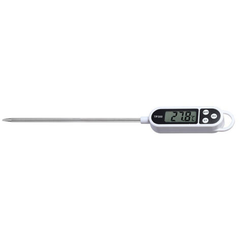 Digitales Lebensmittelthermometer mit langem Edelstahl-Thermoelement zum Kochen, Grillen und Backen – Genaue Messung von -50 °C bis +300 °C