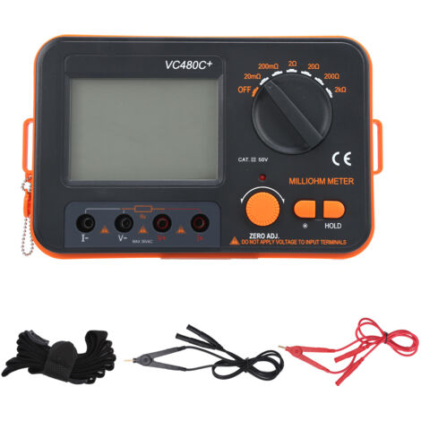Digitales Milliohmmeter VC480C: 6-Bereichs-Niederohmmeter, 4-Leiter-Messung