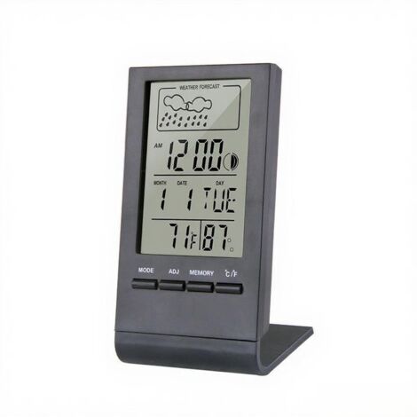 Digitales Mini-Thermo-Hygrometer für den Innenbereich, °C/°F-Anzeige, Min./Max.-Anzeige, Alarmfunktion, für Zuhause, Schlafzimmer, Büro