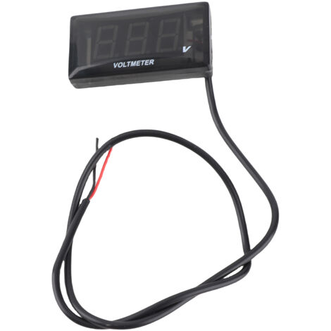 Digitales Motorrad-Voltmeter (10–150 V DC) mit wasserdichter LED-Anzeige, Spannungsprüfer, Batteriemonitor und Ständer