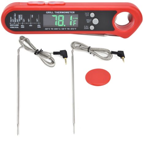 Digitales Multifunktionsthermometer mit Alarm für Backofen und Grill, faltbar
