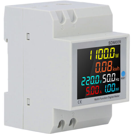 Digitales Multimeter mit LCD-Anzeige – Einphasig, Schienenmontage, 250 V bis 450 V Wechselspannung