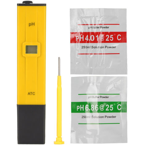 Digitales pH-Messgerät, Messbereich 0,0–14,0, hohe Präzision, pH-Stift für Aquarium, Labor, Schwimmbad, gelb und schwarz