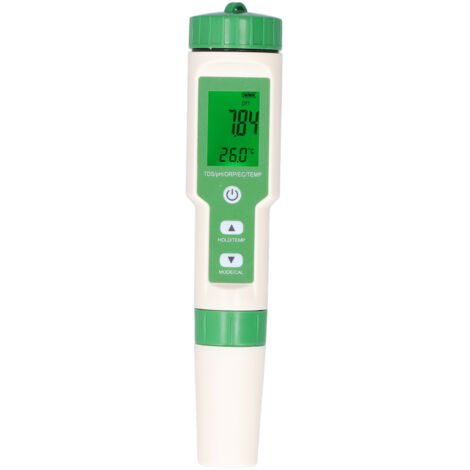 Digitales pH-Messgerät mit Hintergrundbeleuchtung – Genaue Wasserqualitätsmessung – 5-in-1-Detektor (pH-Wert, TDS, EC, ORP, Temperatur)