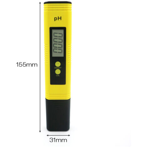 Digitales pH-Meter, Genauigkeit 0,01 pH, Messbereich 0-14, Temperaturbereich 0-60 °C, für Aquarium, Pool, Spa, Brauerei, Heimwerkerbedarf, Lebensmittel [Tester]