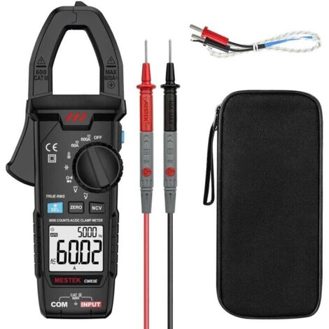 Digitales Stromzangenmessgerät AC/DC 0-600A Multimeter mit automatischer Stromzange und T-RMS-Voltmeter-Tester zur Messung von Strom, Spannung, Temperatur, Dioden, Durchgang, Widerstand, Frequenz, Kap