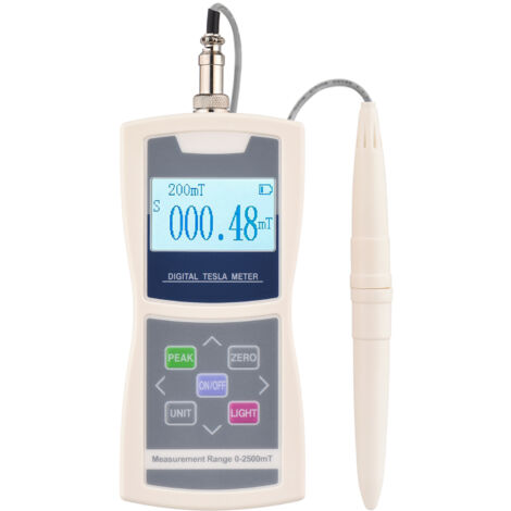 KKMOON Digitales Teslameter, Gaussmeter, automatische Bereichswahl, 200 mT/2000 mT, hochpräziser, empfindlicher Oberflächenmagnetfeldtester mit standardmäßiger radialer Hallsonde, Kunststoffbox