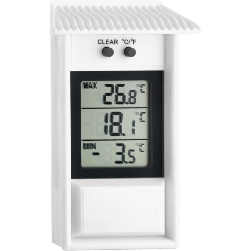 Image of Digitales Thermometer, 30.1053, wetterfest, für den Innen- und Außenbereich geeignet, weiß