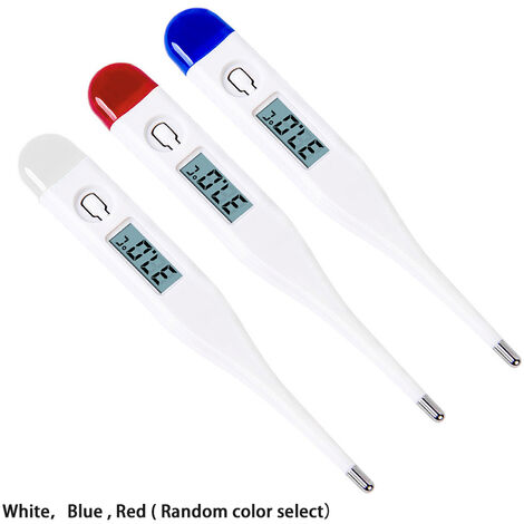 Digitales Thermometer, elektronische Temperaturmessung, quecksilberfreies, schnell ablesbares Körper-Achselhöhlen-Temperaturmessgerät mit Digitalanzeige, Alarmpiepser für Kinder, Erwachsene, Fiebermes - Blau