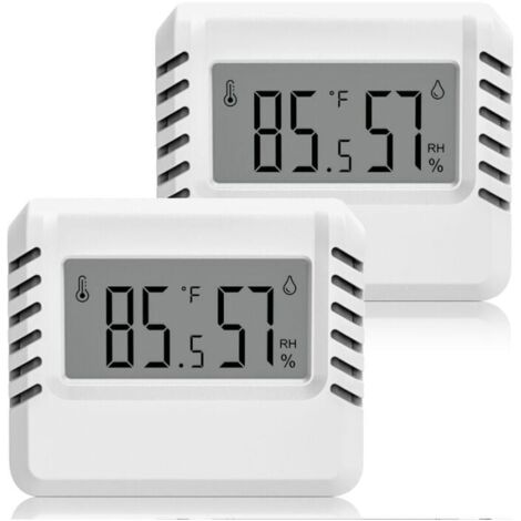 Digitales Thermometer-Hygrometer, 2 Stück, Mini-Innenthermometer, großes LCD-Display, tragbare Min/Max-Aufzeichnung für Zuhause, Terrarium, Kinderzimmer, Inkubator, Keller, FLITI