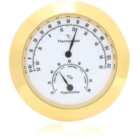 Digitales Thermometer-Hygrometer für Gitarren-/Geigenkoffer mit Feuchtigkeits- und Temperaturanzeige (Gold)