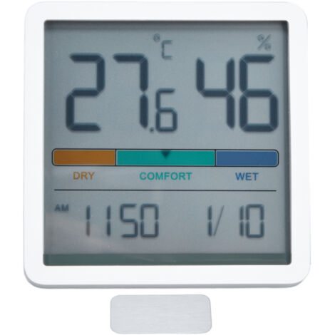 Digitales Thermometer-Hygrometer mit großem Bildschirm zur Messung von Temperatur und Luftfeuchtigkeit in Innenräumen