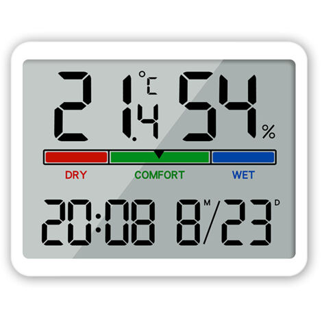 Digitales Thermometer Innen Hygrometer digital Thermo-Hygrometer mit Magnet, MIN/MAX- Aufzeichnungen Zimmerthermometer, inkl. Batterie
