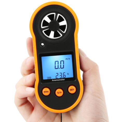Digitales Windgeschwindigkeits-Anemometer, Windmesser Luftströmungsgeschwindigkeitsmesser zur Messung der Windtemperaturgeschwindigkeit, Windmesser-Thermometer-Messgerät