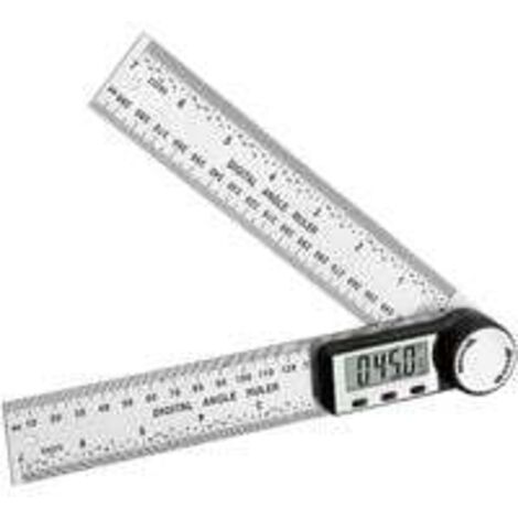 Digitales Winkellineal, 2-in-1-Digital-Winkelmesser mit HOLD/Umdrehungsnullumkehr, 200-mm-Edelstahl-Winkelmessung mit LCD-Anzeige mm/Zoll für den Holzbearbeitungsbau