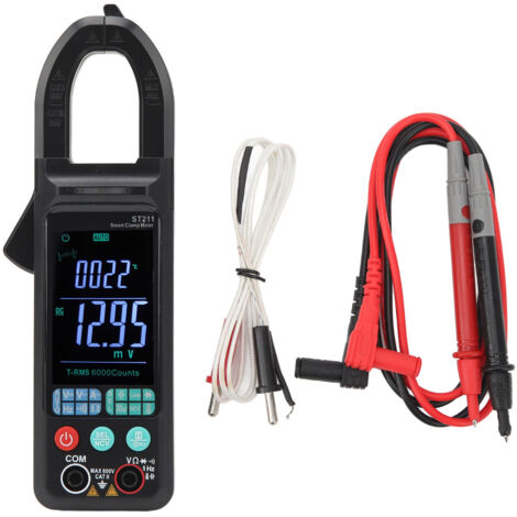 Digitales Zangenmultimeter mit großem Display, AC/DC-Spannungsmessung, Widerstandsmessung, Kapazitätsmessung und automatischer Messung, Schwarz