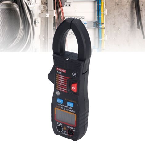 Digitales Zangenmultimeter mit Licht- und berührungsloser Messung für Wechsel-/Gleichstrom, Widerstand und Kapazität, schwarzes ABS-Gehäuse, 218 g, mit 2 Messspitzen