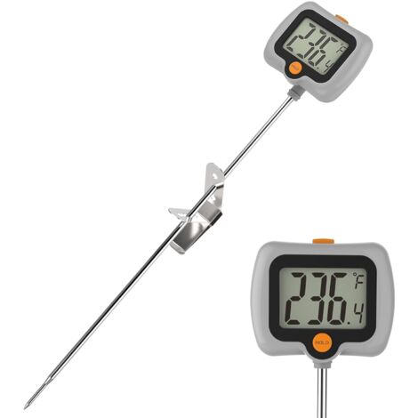 Digitales Zuckerthermometer, LCD-Thermometer mit Sofortanzeige für Fleisch und Lebensmittel mit Sonde und Clip für die Süßwarenherstellung, Küchenzubehör, Werkzeuge