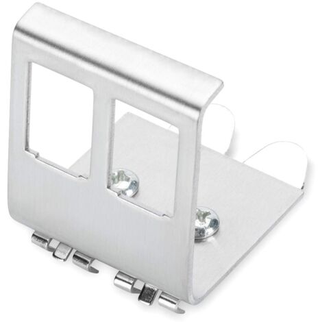 DIGITUS Adattatore per guida DIN per moduli Keystone - 2 porte - Angolo di 45° - Acciaio inox - Alloggiamento aperto
